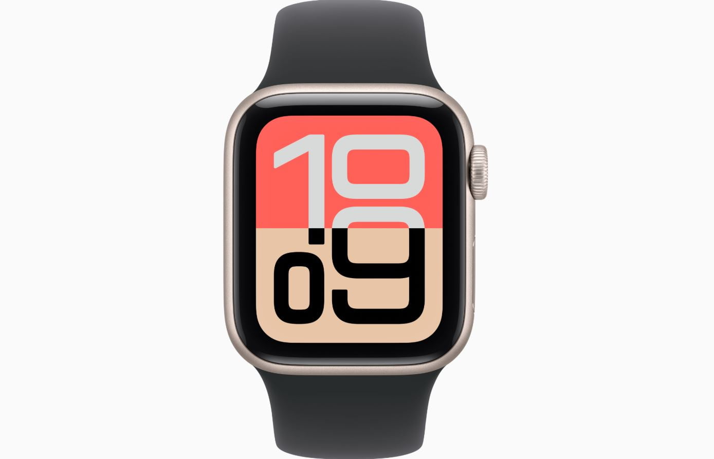 Apple Watch SE 3 - GPS + Cellular - 40MM Starlight Aluminum Case with Black Sport Band - S/M