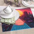thumbnail image 6 of Dish Drying Mat, Neon Sunset Cyberpunk Cityscape Highly Absorbent Drying Matt Kitchen Counter, Dish Mat Drying Pad Dishes Drainer Mats for Kitchen Counter or Sink, 16 x 18 inch, 6 of 6
