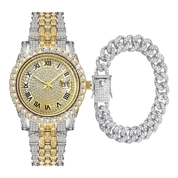 Nuevo Reloj De Cuarzo Hip Hop De Diamantado Para Unisex