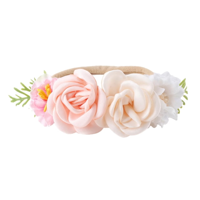 Headband Headwear Soft Newborn Head Flower Elástico Beautiful Cute Turban Hair Band para Newborn Festive Shower , estilo D Hugo Diademas florales