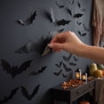 thumbnail image 6 of Halloween Bat Stickers, 24 Pieces Black Bat Decor Ornaments, Ideal Halloween Decorations Indoor, Suitable For Home Window And Door Party Layout, Classic Spooky Style For Halloween, 6 of 8