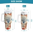 thumbnail image 6 of Yayeee 40oz Double-Wall Insulated Stainless Steel Tumbler with Handle Bottle, Blue Starfish, 6 of 8