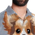 thumbnail image 5 of Pixel Dog Men's Short Sleeve Shirts, Casual, Printed, Button Down, Beach Shirt - Spread Collar Tops for Summer Beach Fun, 5 of 6