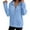 Light Blue, variant on Womens Sweatshirts Half-Zip Polo Collar Pullover Hoodless Sweatshirt Solid Color Long Sleeve Kangaroo Pocket Pleasure Sportswear