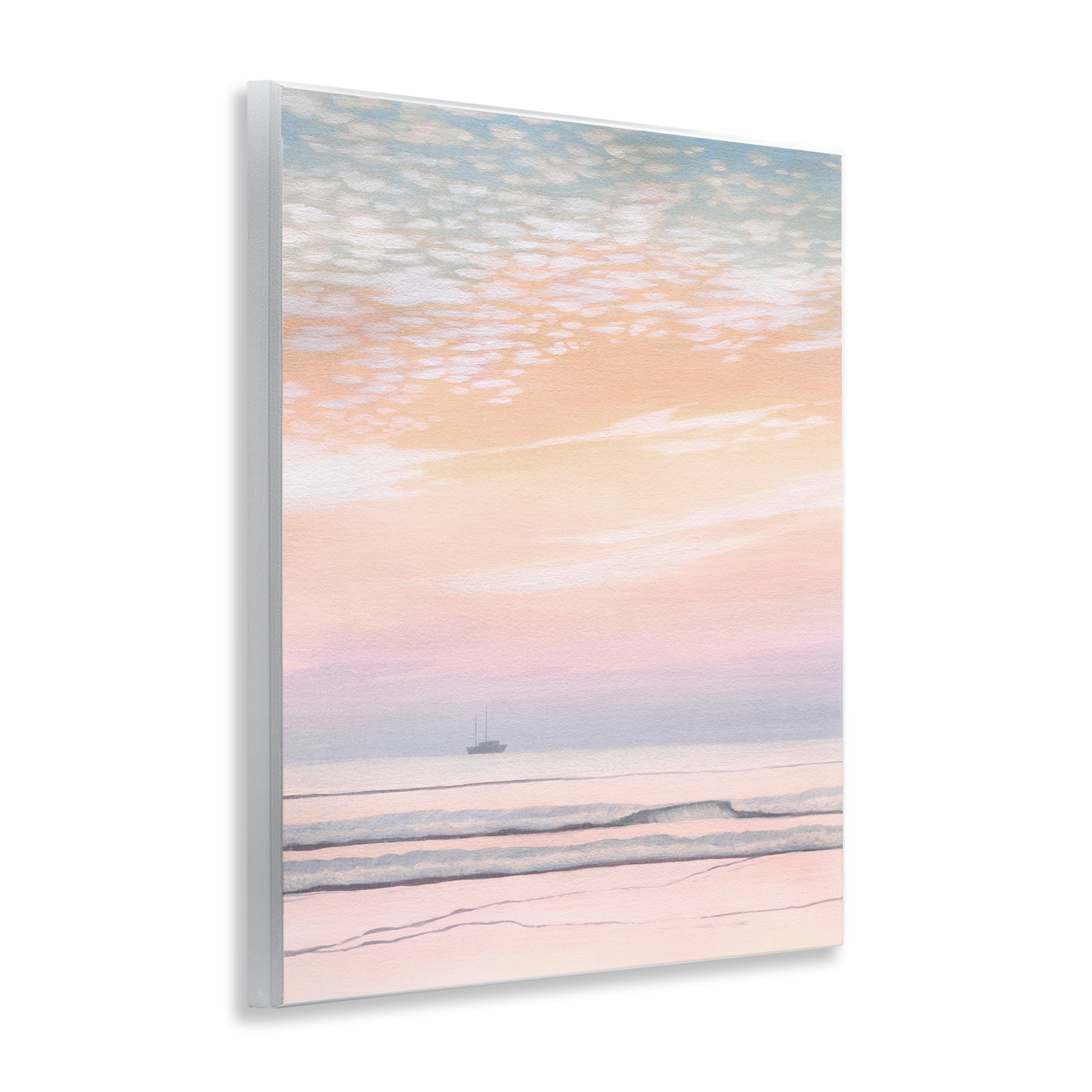 Stupell Industries Orange Sunrise & Boat Nautical & Beach Painting Unframed Art Print Wall Art, 11 x 14