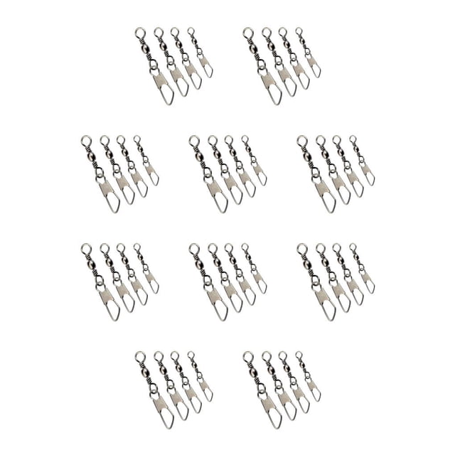 Eigraketly * Conector giratorio de pesca de 100 piezas, rodamiento de acero inoxidable, anzuelo rodante, juego de herramientas a presión, accesorio de en forma de B 37 mm 10piezas Eigraketly CBP448573