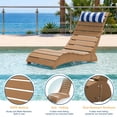 thumbnail image 4 of FOOWIN HDPE Pool Lounge Chair, Adjustable Backrest Outdoor Pool Chair with Headrest, Adjustable Backrest All-Weather Poolside Reclining Chair, Teak, 4 of 8