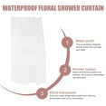 thumbnail image 4 of Curtain White Shower Bathroom Privacy Protected Curtains Translucent Plants Prints Semi-transparent with Hook, 4 of 6