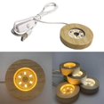 thumbnail image 1 of Wooden Lamp Pedestal Display Light Ceramic Christmas Base for Crystals Ball Stands Warm Light, 1 of 7