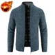 thumbnail image 3 of Suéter de punto con cremallera para hombre, ropa a cuadros, cárdigan, sudaderas con capucha, cremallera, grueso, invierno, rojo, tops, jerséis, casuales, elegantes, baratos y calientes, 3 of 5