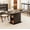 1-Black, variant on Extendable Dining Table 47.24''-66.92'', Seats 4-6, Rectangle Kitchen Table with Removable Leaves, Storage Shelf, Walnut
