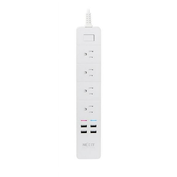 Nexxt - Smart Home WiFi Power Strip with 4 Outlets 4 USB Ports