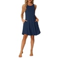 thumbnail image 2 of Camisón sin mangas para mujer INSPIRE CHIC, vestido casual con bolsillos, talla XL, color azul, 2 of 6