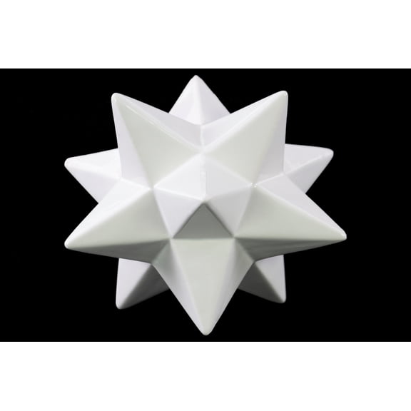 Ceramic Sculpture Gloss Finish White 6.5"H