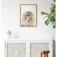 thumbnail image 6 of Kate and Laurel Sylvie Lion Stare Portrait Framed Canvas Wall Art by Amy Peterson Art Studio, 18x24 Natural, Modern Jungle Animal Portrait Art for Wall, 6 of 7