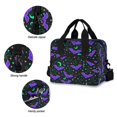 thumbnail image 3 of FORMRS Reusable Lunch Bag for Work School Leakproof Insulated Cooler with Adjustable Shoulder Strap, Purple Cartoon Bats Pattern, 3 of 6