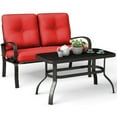 thumbnail image 4 of Gymax 2PCS Patio Loveseat & Table Set Cushioned Outdoor Furniture Set Yard Garden, 4 of 6