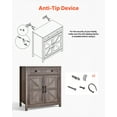 thumbnail image 6 of VEVOR Coffee Bar Cabinet, Farmhouse Coffee Bar Table with Drawer, Buffet Stand Cabinet with 2 Barn Doors, Sideboard Buffet Station for Living Room, Entryway, Kitchen, 29.5 x 14.7 x 31.5 in, Grey, 6 of 9