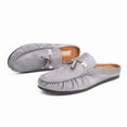 thumbnail image 3 of Spring Summer New Men's Casual Loafers Breathable Leather Flats Slippers Comfort Driving Shoes Moccasins Outdoor Walking Shoes, 3 of 13