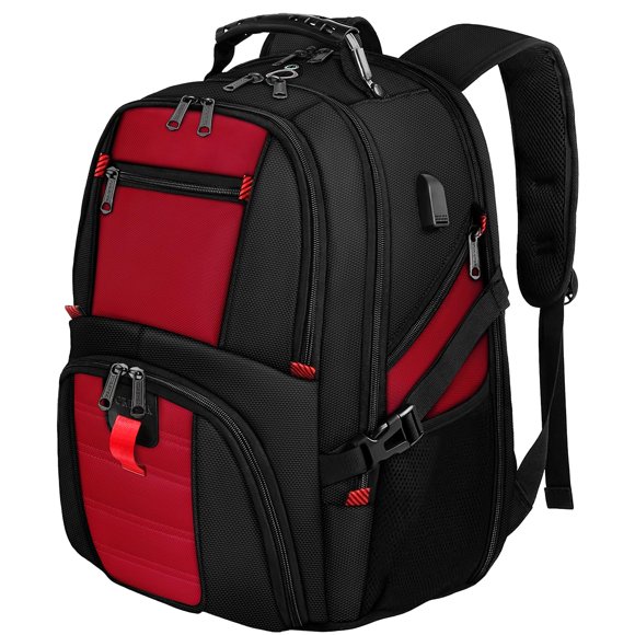 Mochila para portátil YOREPEK 18.4 con puerto de carga USB rojo 54L