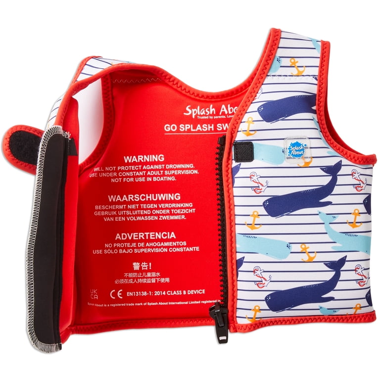 Splash About Gilet De Natation Go Splash - Aide à La Flottaison Enfant - Néoprène UPF50+ - Apprentissage Nage