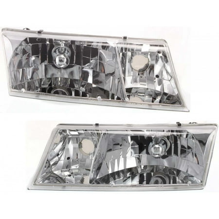For 1998 99 00 01 2002 Mercury Grand Marquis Pair Headlights Driver and Passenger Side FO2502149 FO2503149 Replaces YW3Z 13008CB YW3Z 13008BB