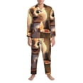 thumbnail image 3 of Balery Cartoon Cooking Cat Pijama para Hombre de Dos Piezas con Manga Larga, Conjunto de Dormir y Descanso Suave con Bolsillos-X-Large, 3 of 7