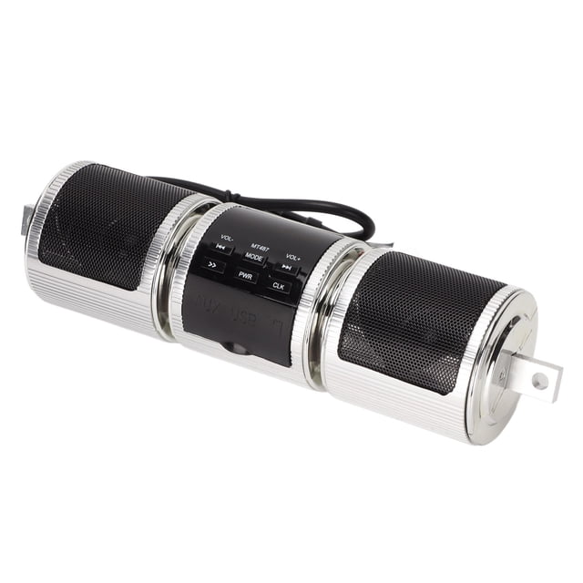 Altavoz Bluetooth para motocicleta, inalámbrico, IP54, resistente al agua, DC12V, sistema de sonido de montaje en manillar, color plateado