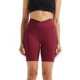 thumbnail image 3 of NELEUS Womens V Cross Waist Spandex Shorts for Yoga Athletic Bike with Pockets,Black+Gray+Red,US Size M, 3 of 8