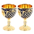 thumbnail image 4 of Copas de vino vintage de aleación de zinc, elegantes copas decorativas retro con tallo para casa, bar, fiesta, 2 piezas, doradas y azules, 4 of 14