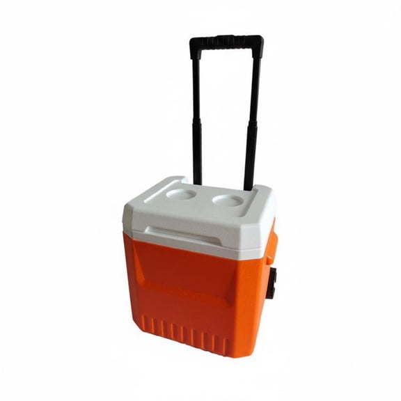 MERIGLARE Rolling Cooler Box Ice Chest with Wheels PU Foam Cold Preservation Portable for Campers Anglers Vendors and Family Road Trips