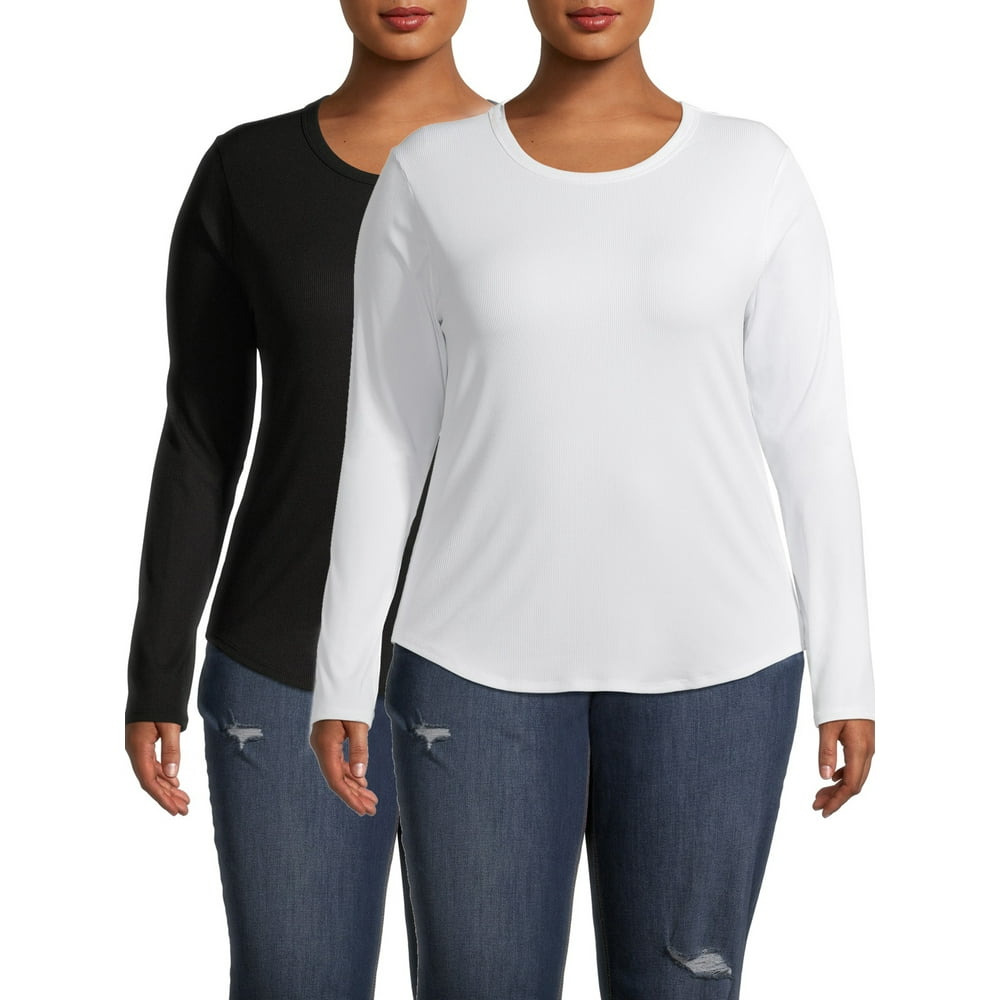 No Boundaries No Boundaries Junior's Plus Long Sleeve Crew Neck T