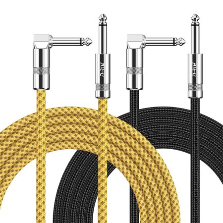 2PACK Guitar Cable Instrument Cable - 10FT Professional Guitar Cord Guitar AMP Cable 1/4" to 1/4 Inch Instrument