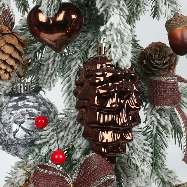 Toystoory Decoraciones navideñas de 8 piezas, decoraciones de árboles de plástico duraderas para un ambiente festivo, 8 piezas en 1 paquete Kits de decoración para fiestas Rosa