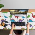 thumbnail image 4 of Long Mouse Pads for Desk,White Dinosaurs Colorful Species Pattern Desk Mats on Top Of Desks, Desk Mouse Pad Extra Large with 3mm Non-Slip Base and Stitched Edge for Gaming,Office,Work,Home 47.3"x23.6", 4 of 6