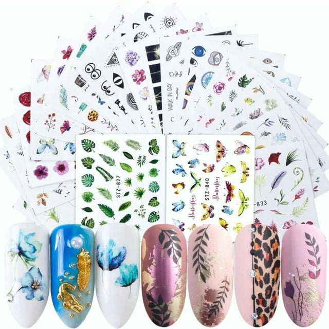 Decoración De Calcomanías Para Uñas, Pegatina Para Uñas Exquisita, 68 Hojas, Portátil, Encantadora Para Artista De Uñas Para Salón De Uñas