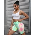 thumbnail image 2 of Unique Bargains Women's High Waist Tummy Control Running Thigh Shapers S Green Pink, 2 of 6