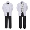 thumbnail image 2 of 5-7pc Formal Black White Suit Set Turquoise Bow Necktie Vest Boy Baby Sm-20 Teen, 2 of 3
