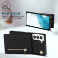 thumbnail image 3 of Crossbody Women Wallet Case for Samsung Galaxy S21+ Plus (Not S21) with Card Holder, Removable Lanyard Strap Purse Cover for Samsung Galaxy S21 Plus Zipper Phone Case Black, 3 of 9