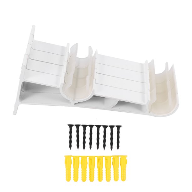 Double Curtain Rod Holders Set, Tap Right Into Window Frame White