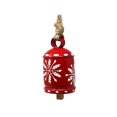 thumbnail image 1 of Cloche Suspendue en Fer Flocon de Neige Rouge et Blanc Rustique Recyclé, 1 of 4