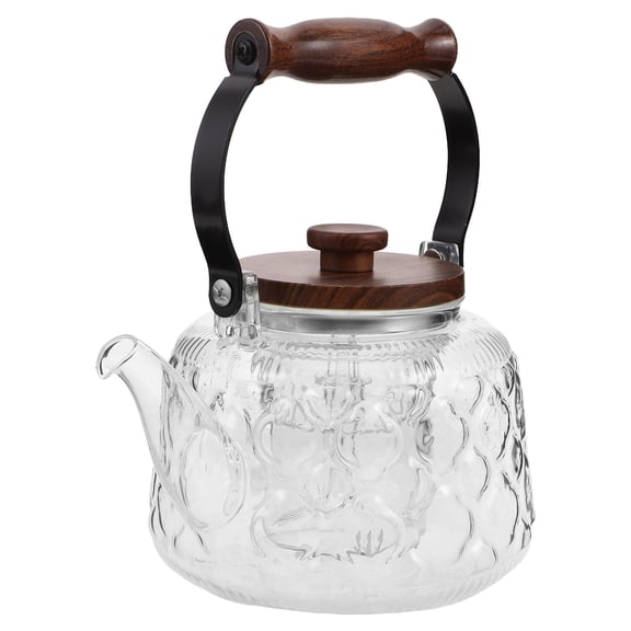1000ml Glass Teapot Stovetop Safe Kettle, Transparent Tea Pot for Home Kitchen Brewing