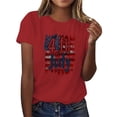 thumbnail image 5 of Sexlip Womens Swimsuit Set Stacked Flag Print Cover Up Design Crew Neck Short Sleeve Relaxed Silhouette Breathable Fabric for Pool Parties Red L, 5 of 6