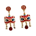 thumbnail image 4 of Pendientes de Año Nuevo,Pendientes de Año Nuevo Chino Pendientes colgantes,Pendientes de danza del león para mujer Vacaciones,Pendientes colgantes de Nochevieja Pendientes festivos,Primavera, 4 of 8