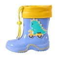 thumbnail image 1 of NOKIO Dinosaur Designed Rain Boots High Traction Diamond Tread Sole 𝗪aterproof PVC Rubber Material Shock Absorption Design for Toddler Outdoor Activities, 1 of 5