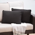 thumbnail image 3 of Noble House Coronado 12x18" Rectangle Fabric Throw Pillows in Black (Set of 2), 3 of 3