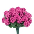thumbnail image 4 of Artificial Geranium Flowers for Outdoor Spring Summer Decoration, 13 Inch Fake Geranium Faux Plants UV Resistant for Front Door Planter, Outside Home Garden Balcony Yard Porch Decor, Hot Pink, 4 of 8