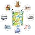 thumbnail image 6 of LNWH Laundry Basket, Watercolor Abstract Plant Pattern Foldable Laundry Hamper with Handles Waterproof, Small Size, 6 of 8