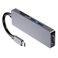 thumbnail image 4 of 5 en 1 USB C Hub Adaptador USB C de triple con DUAL , VGA, PD tipo 2 puertos USB, lector de tarjetas / TF para dispositivos tipo C Soledad Convertidor de adaptador de audio y video, 4 of 10