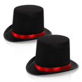 thumbnail image 1 of Top Hat Pumtus de fieltro negro, paquete de 2 unidades con banda roja de 58 cm de circunferencia, 1 of 8